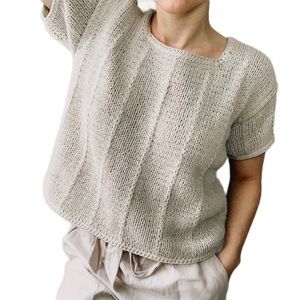 Vintage Chunky Short Sleeve Hand Knit Sweater Top